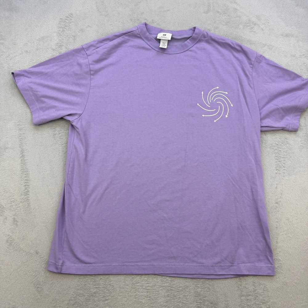 HM Shirt Mens XL Purple Weather Diagram‎ Graphic Relaxed Fit Science Nature Tee